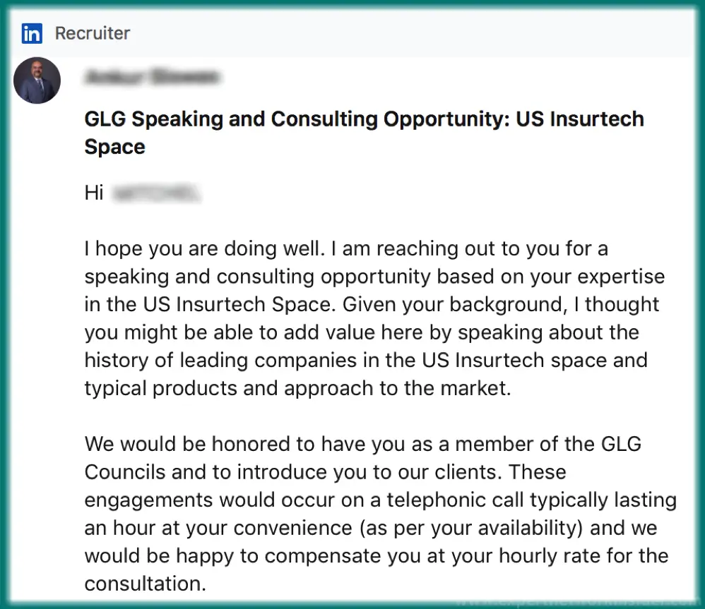 GLG consulting request LinkedIn